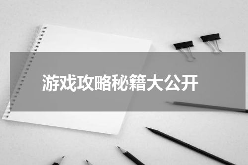 游戏攻略秘籍大公开