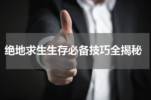  绝地求生生存必备技巧全揭秘