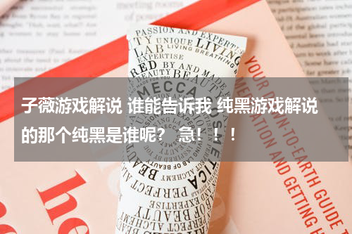 子薇游戏解说 谁能告诉我 纯黑游戏解说的那个纯黑是谁呢？ 急！！！